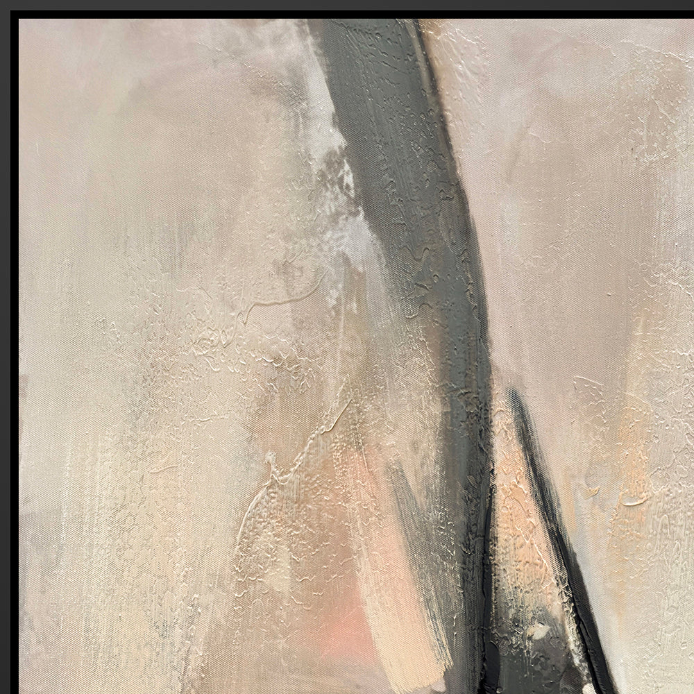Oleo "La Laiterie" Pintado a Mano sobre Canvas con Marco Negro 90 x 120 cm