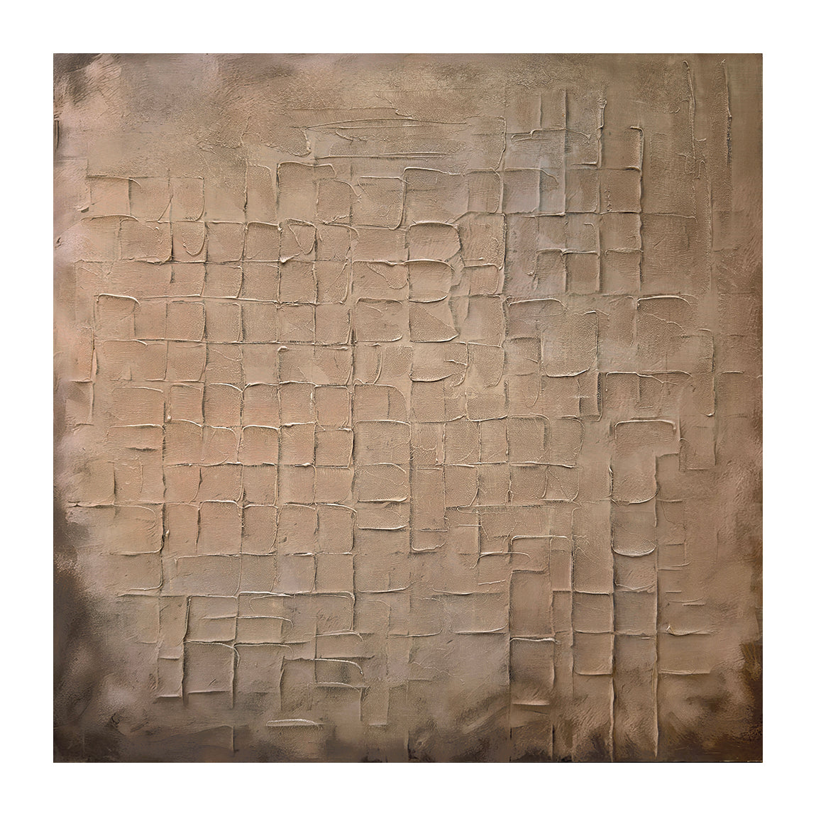 Oleo Texturado "Terrarum" Pintado a Mano sobre Canvas 140 x 140 cm