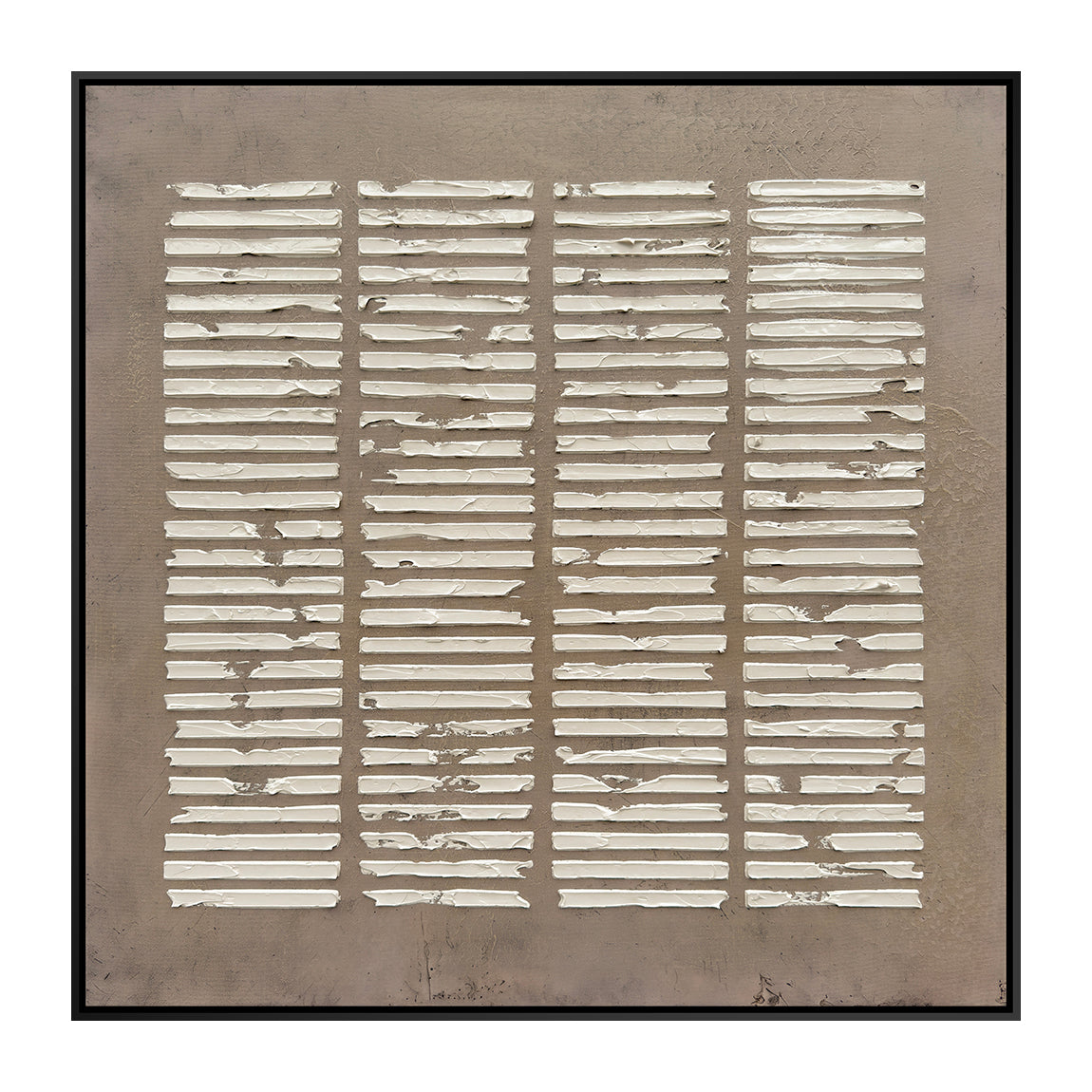 Oleo Texturado "Stampa 2" Pintado a Mano sobre Canvas con Marco Negro 70 x 70 cm