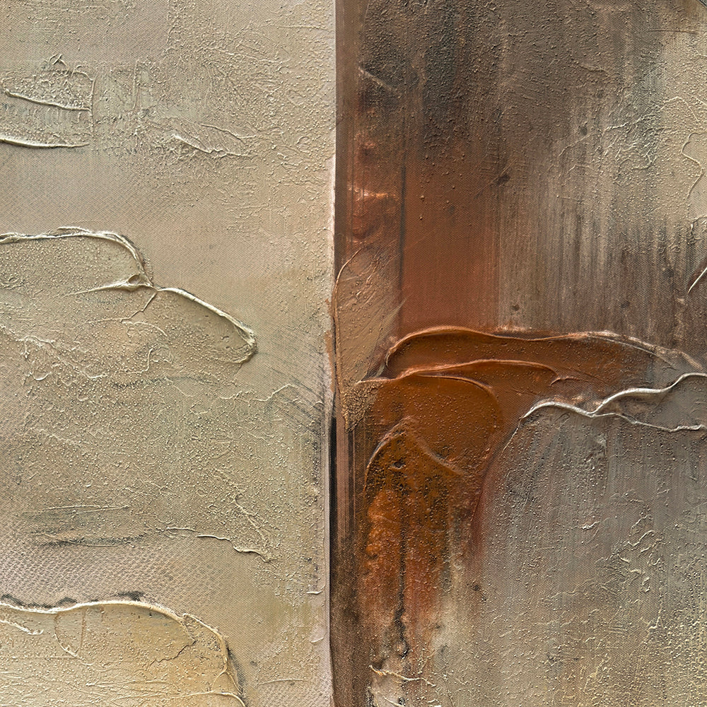 Oleo "Miradas" Pintado a Mano sobre Canvas con Marco Roble 80 x 120 cm