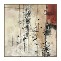 Cuadro "Primavera" Pintado a Mano sobre Canvas con Marco Roble 100 x 100 cm