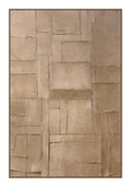 Oleo Texturado "Planters" Pintado a Mano sobre Canvas Marco Roble 80 x 120 cm