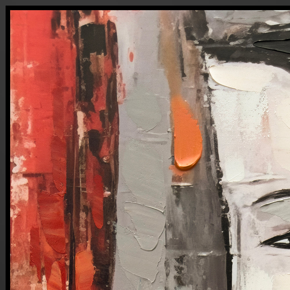 Cuadro "Emma" Pintado a Mano sobre Canvas Marco Negro 60 x 100 cm