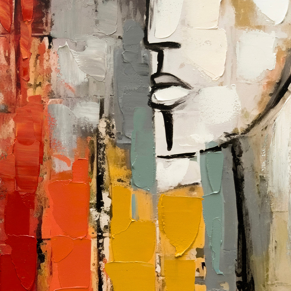 Cuadro "Emma" Pintado a Mano sobre Canvas Marco Negro 60 x 100 cm
