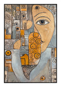 Cuadro "Lia" Pintado a Mano sobre Canvas Marco Negro 80 x 120 cm
