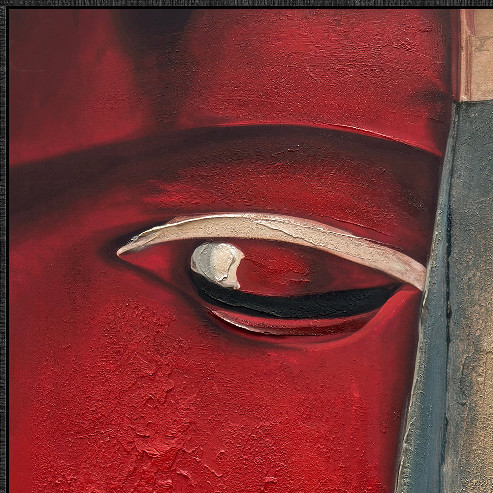 Cuadro "Alberta" Pintado a Mano sobre Canvas Marco Negro 130 x 150 cm