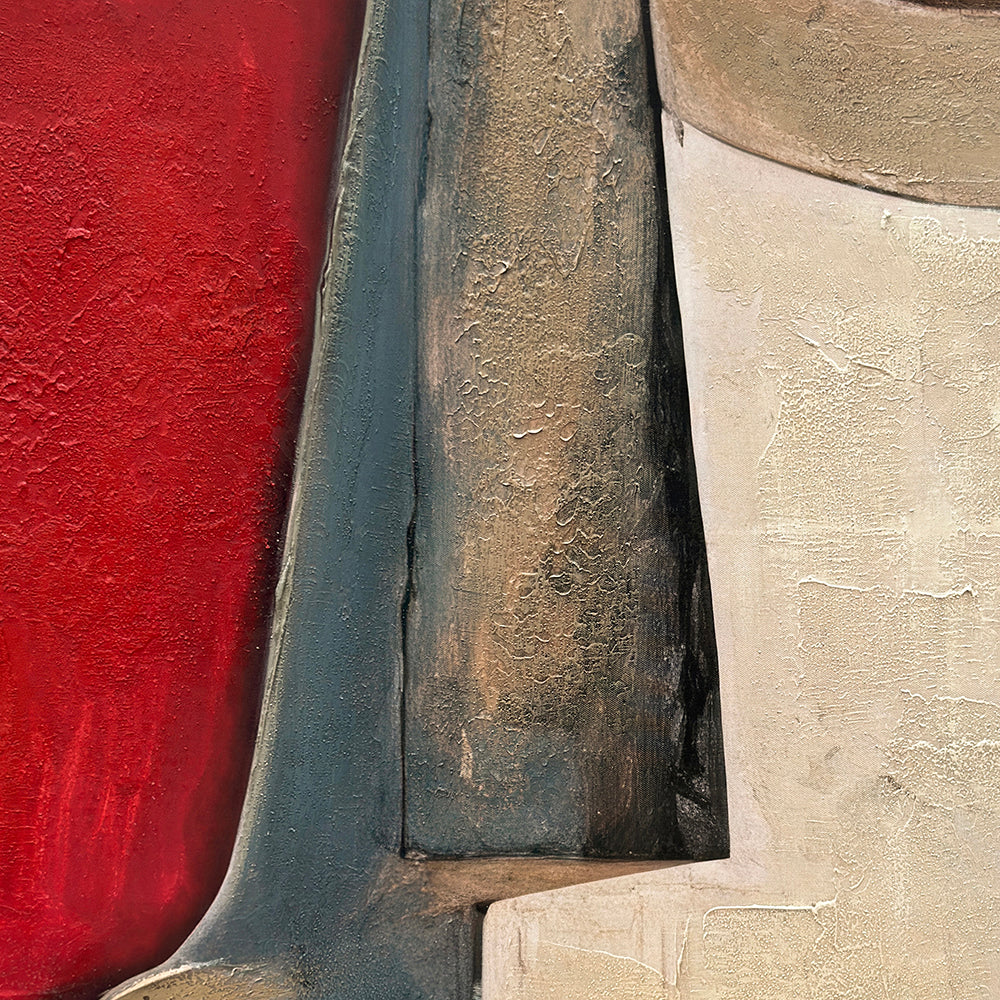 Cuadro "Alberta" Pintado a Mano sobre Canvas Marco Negro 130 x 150 cm