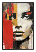 Cuadro "Paula" Pintado a Mano sobre Canvas con Marco Negro 80 x 120 cm