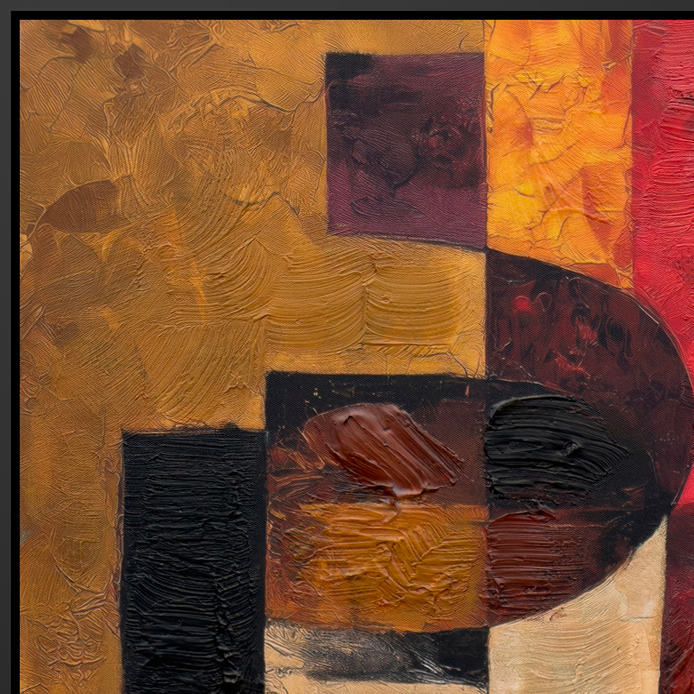 Cuadro "Genoveva" Pintado a Mano sobre Canvas con Marco Negro 80 x 120 cm