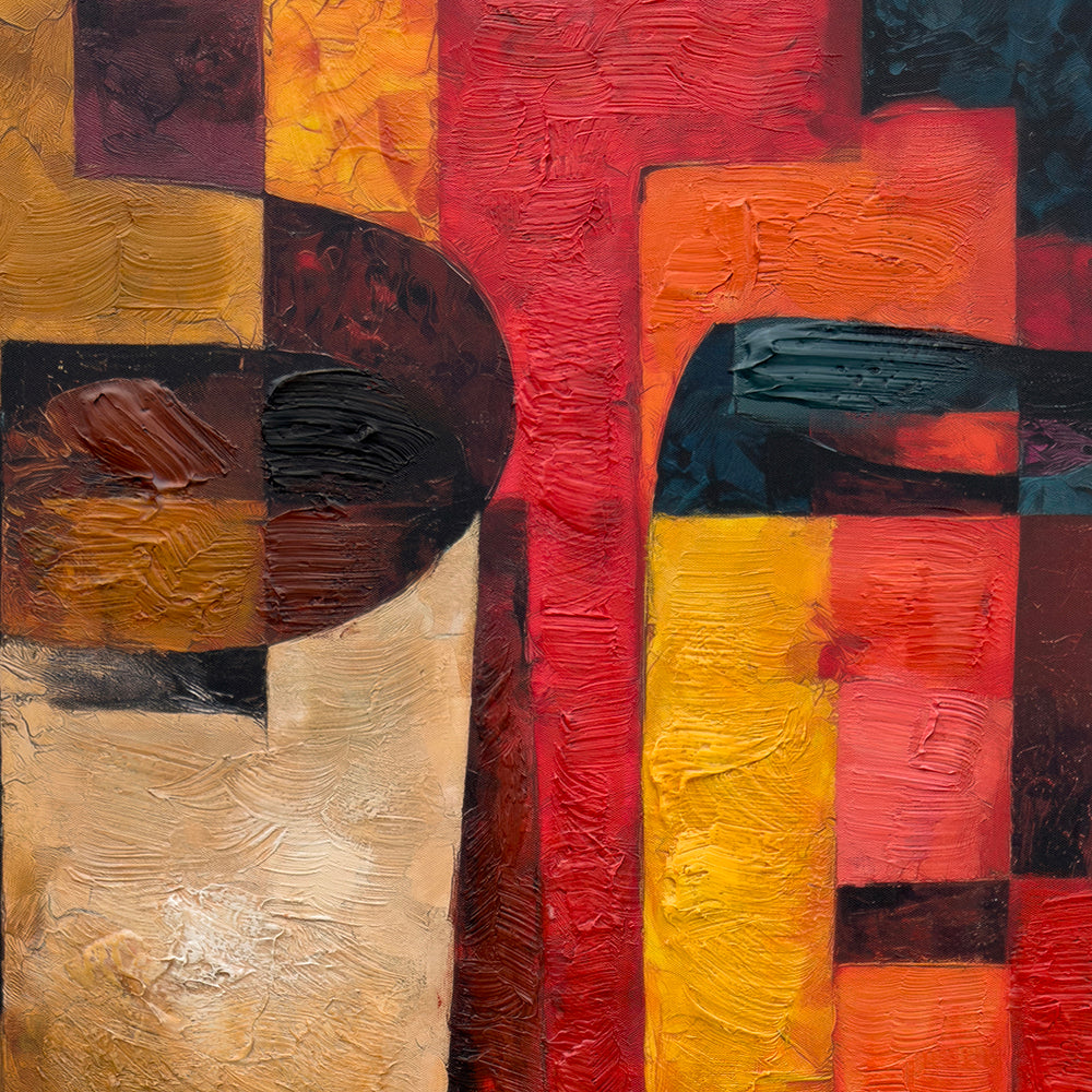 Cuadro "Genoveva" Pintado a Mano sobre Canvas con Marco Negro 80 x 120 cm