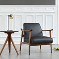 Poltrona Turín Madera Fresno Walnut / Eco-cuero Negro