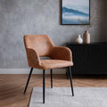 Silla Harry Tela Café Chocolate con Estructura Metálica Negra 62,5 X 58 X 86CM