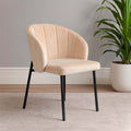 Silla William Tela Beige y Estructura Metálica Negra 59 X 57 X 82CM