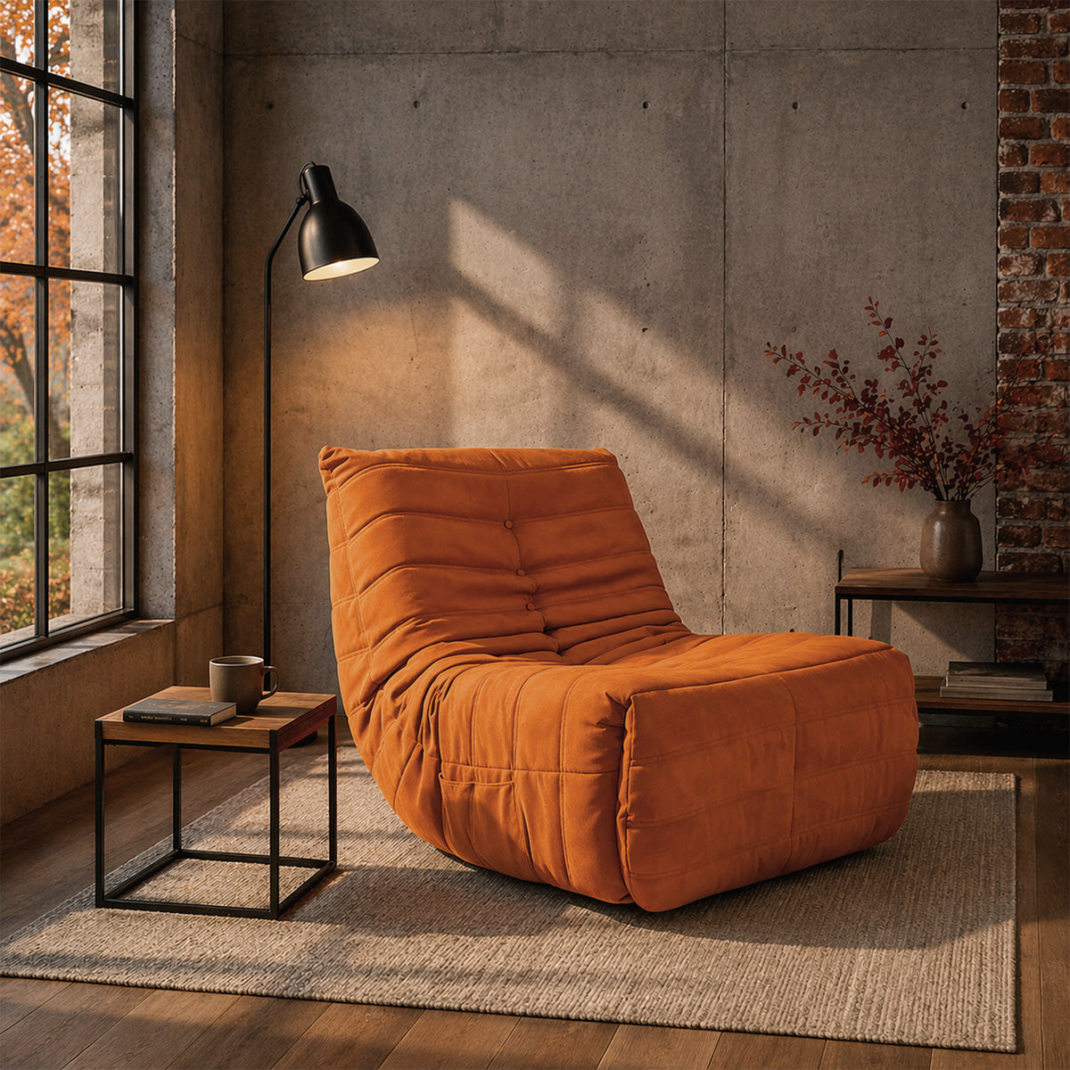 Poltrona Lounge Terracota Tipo Togo Giratoria Reclinable Dortment