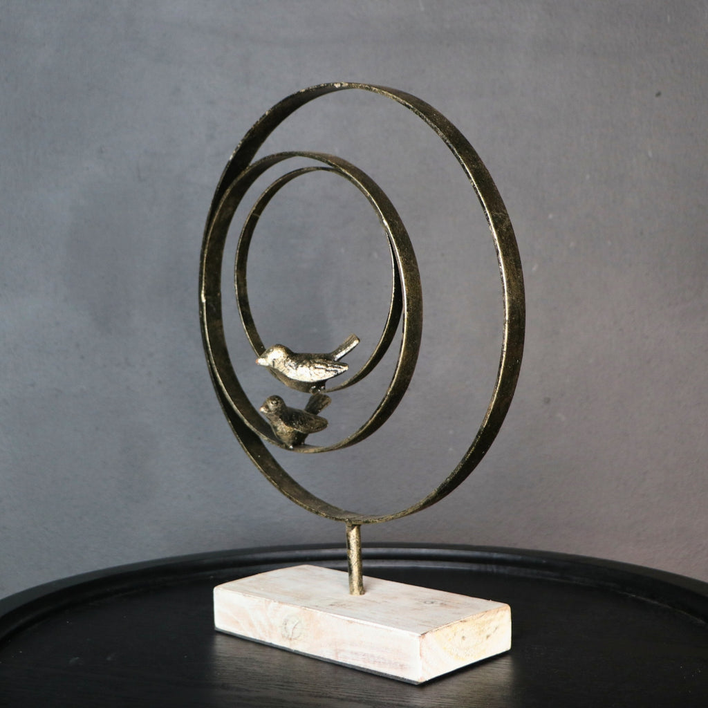 Escultura Chincol circular gris 30 x 10 x 39cm