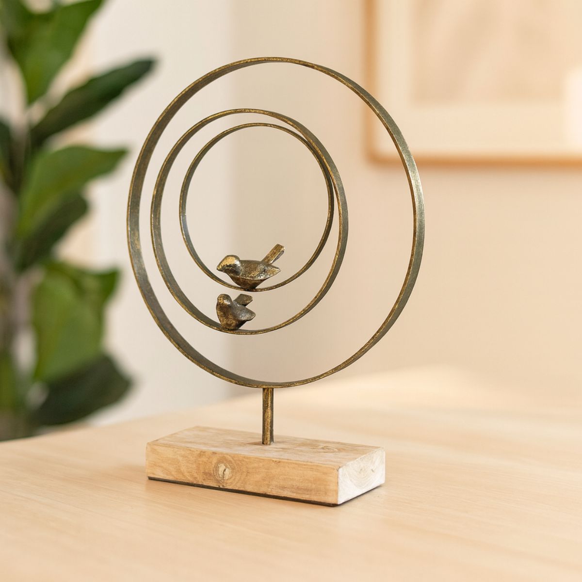 Escultura Chincol circular gris 30 x 10 x 39cm
