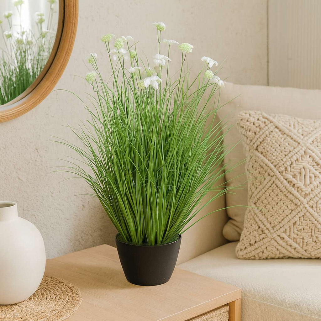 Grass con Flor con Macetero 75 cm de Altura