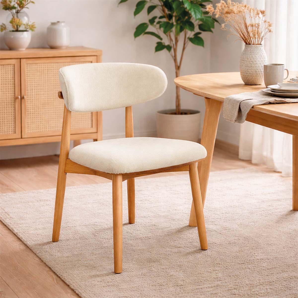 Silla Álvaro Madera Walnut y Lino Natural (Llegada en Agosto)