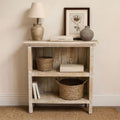 Mesa Lateral Acadio – Madera Blanca con 3 Repisas 60 x 30 x 60cm