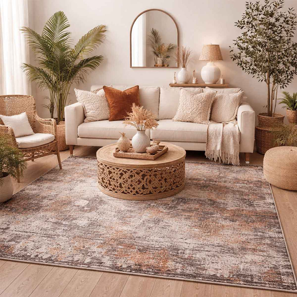 Alfombra Turca Gallery Marroquí Gris/Cobre (Selecciona Tamaño)