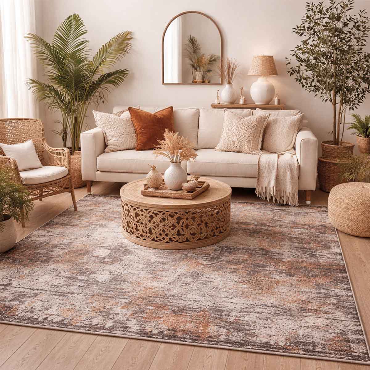 Alfombra Turca Gallery Marroquí Gris/Cobre (Selecciona Tamaño) - 160 x 230 cm