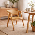 Silla Lenong Plus Madera Fresno Natural y Respaldo de Ratán Natural