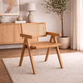 Silla Aurora Plus Madera Fresno Natural y Respaldo de Ratán Natural
