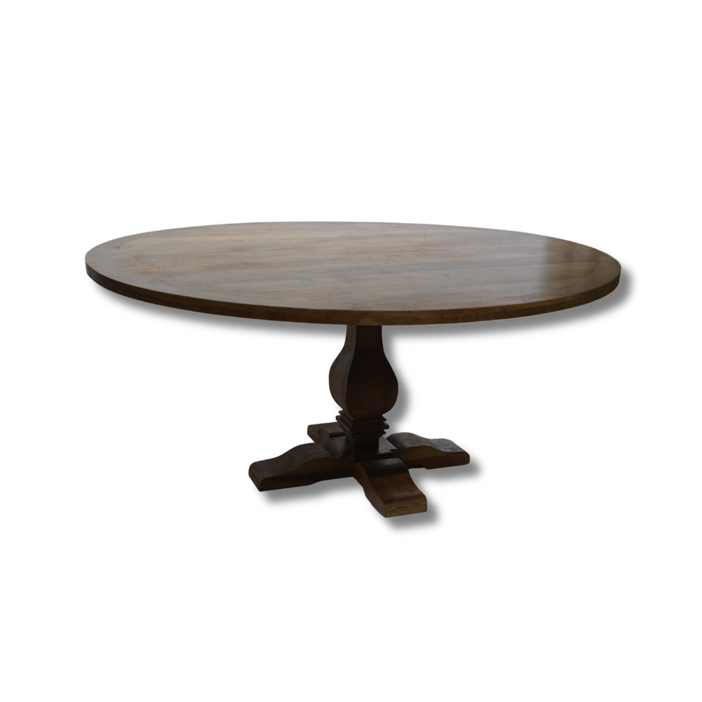 Mesa de comedor circular madera teca 180x180x77cm