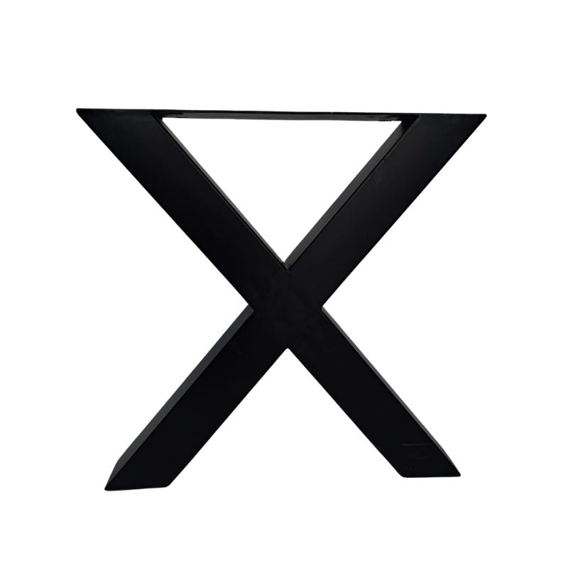Base de metal negra para mesa en forma de X cruzada 73 x 73cm