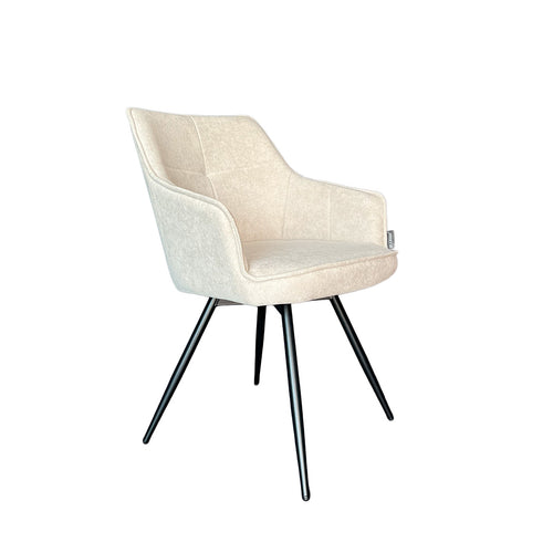 Silla Oliver – Tela Beige con Brazos y Base Metálica 63 X 57,5 X 84,5CM