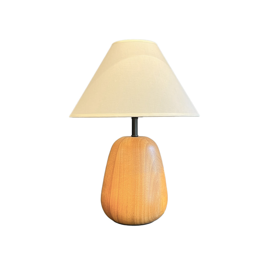 Lámpara de Mesa Buland Madera y Pantalla de Algodón Beige S