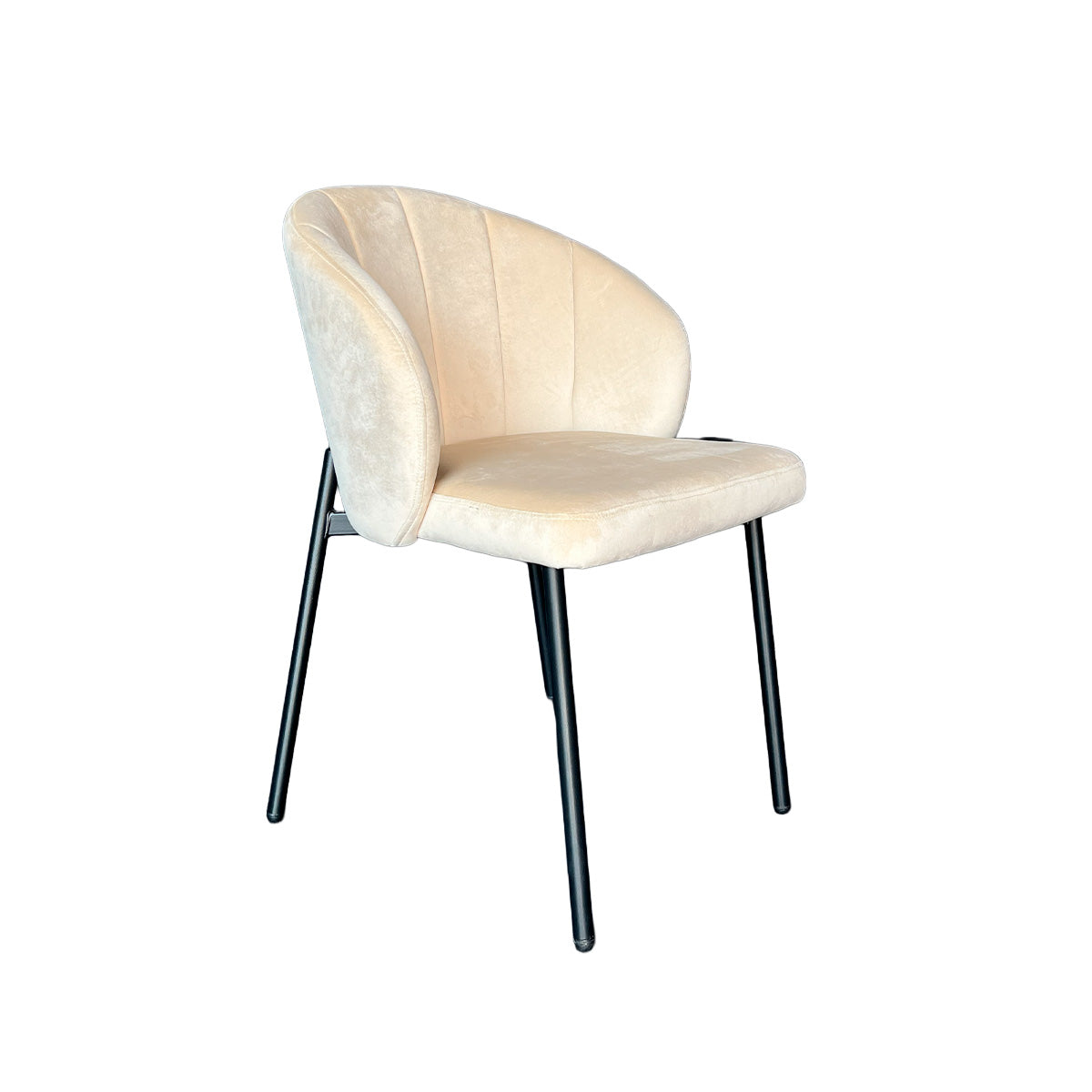 Silla William Tela Beige y Estructura Metálica Negra 59 X 57 X 82CM