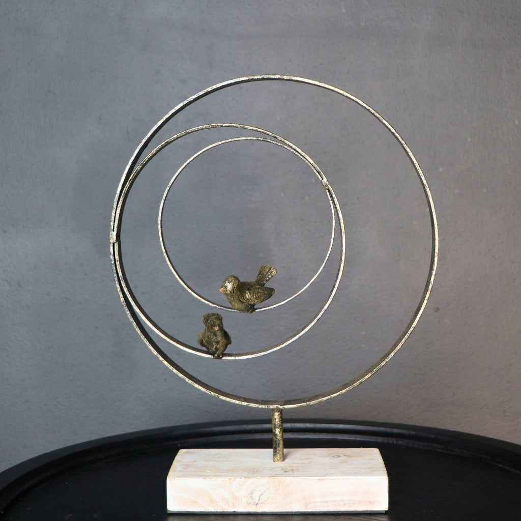 Escultura Chincol circular gris 30 x 10 x 39cm