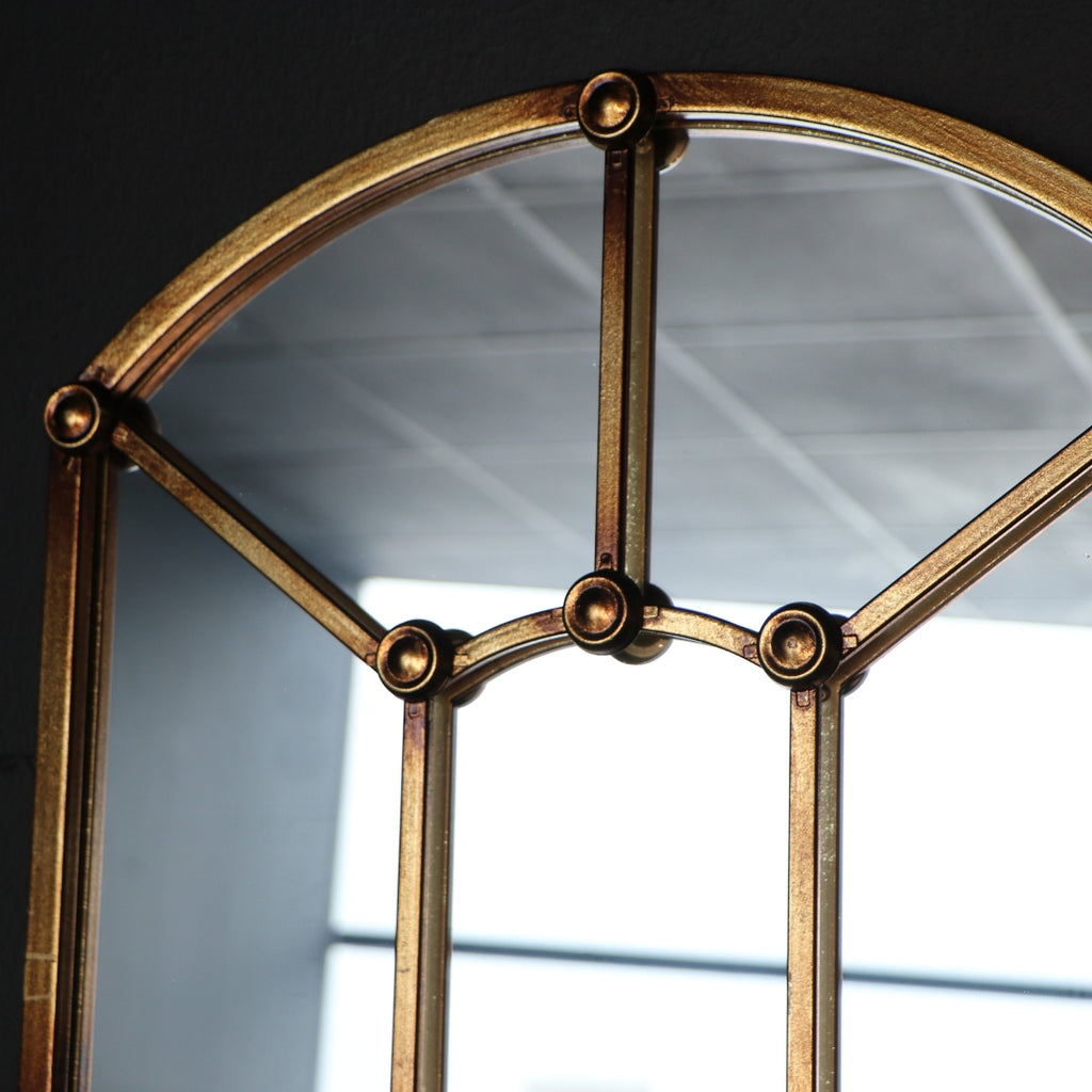 Espejo Vitral Loreto rectangular borde bronce 46 x 172,5cm