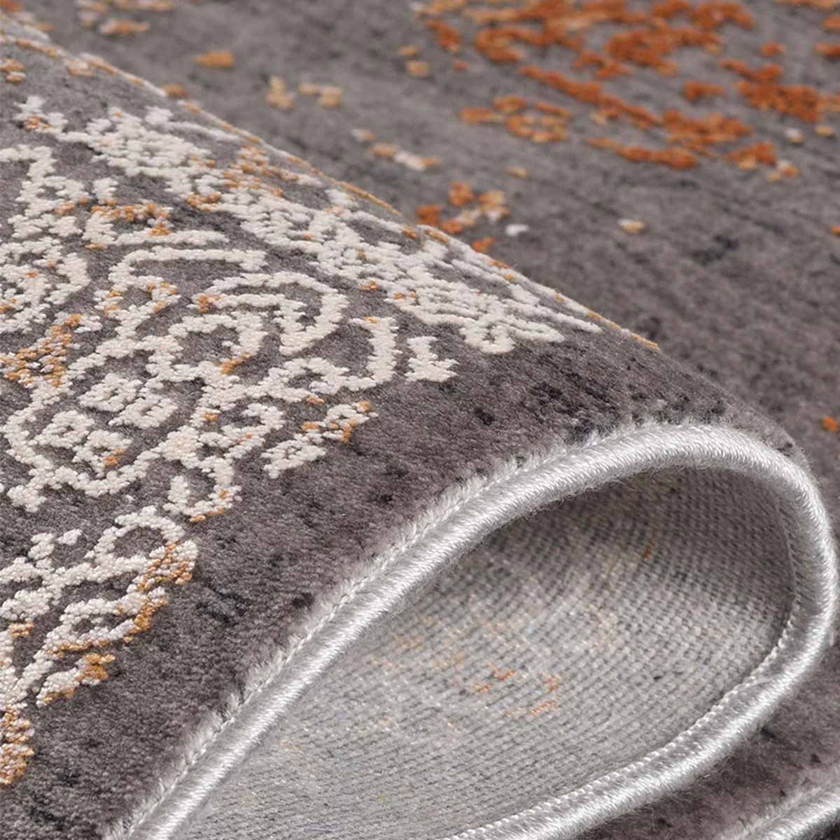 Alfombra Turca Gallery Marroquí Gris/Cobre (Selecciona Tamaño)