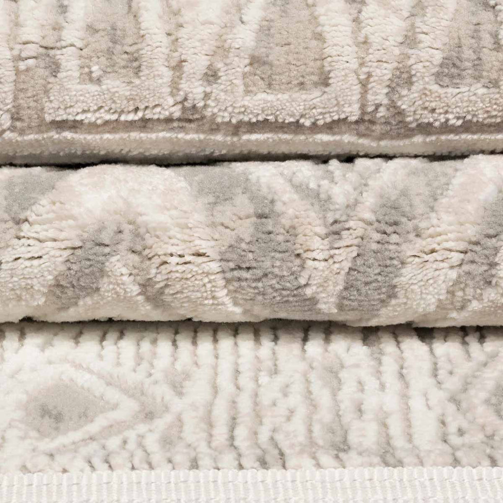 Alfombra Turca Vaivien Beige con Blanco (Selecciona Tamaño)