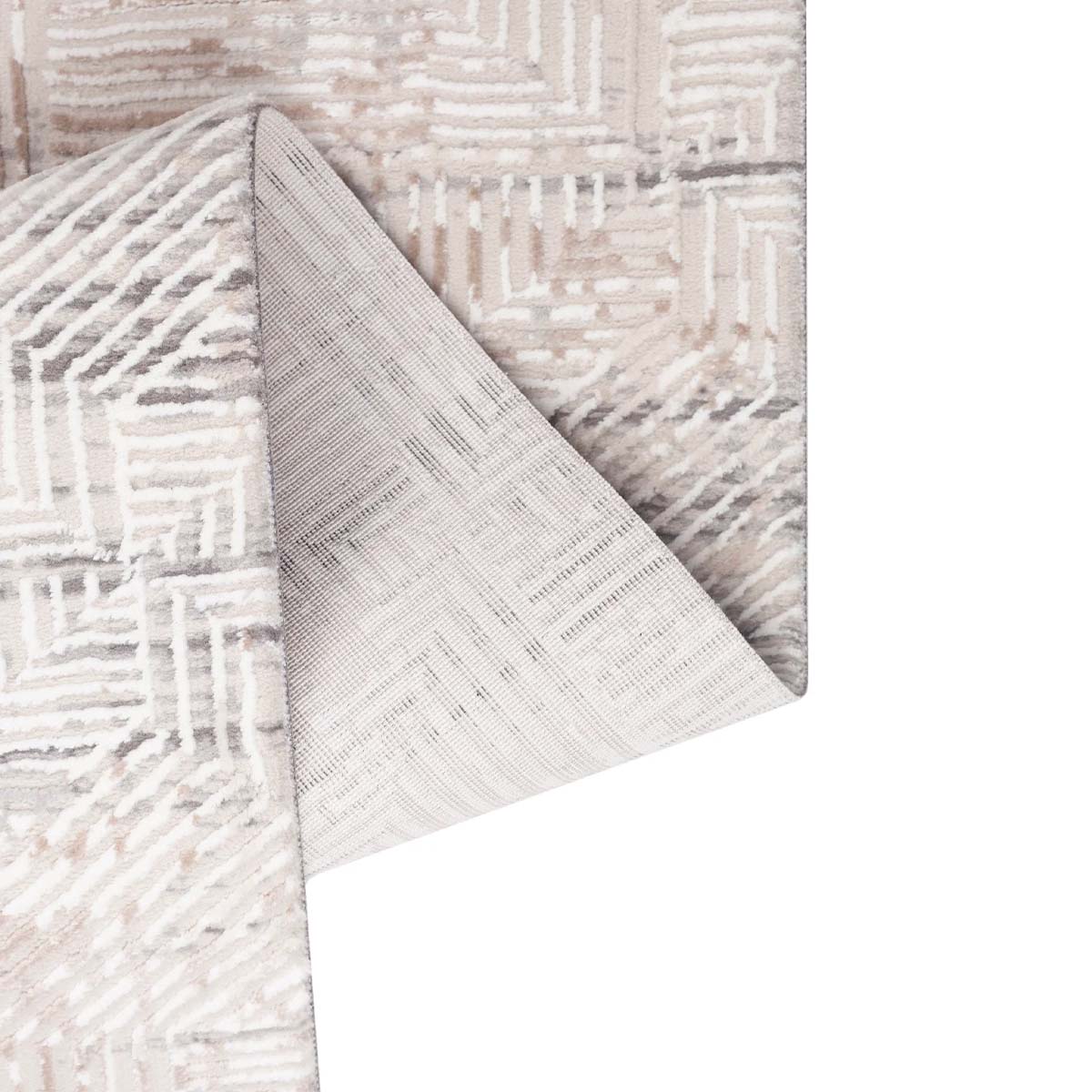 Alfombra Turca Vaivien Beige con Blanco -Gris (Selecciona Tamaño)