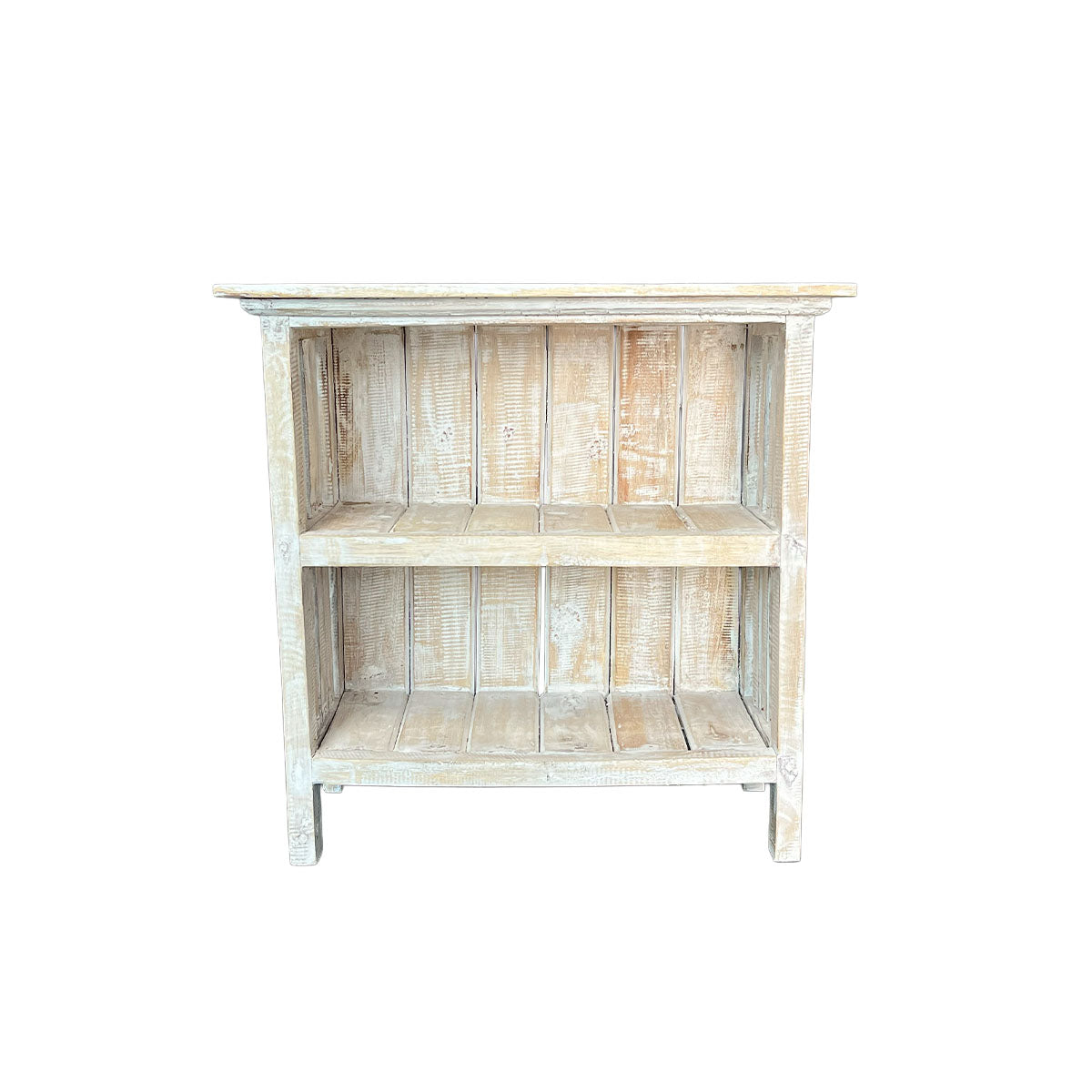 Mesa Lateral Acadio – Madera Blanca con 3 Repisas 60 x 30 x 60cm