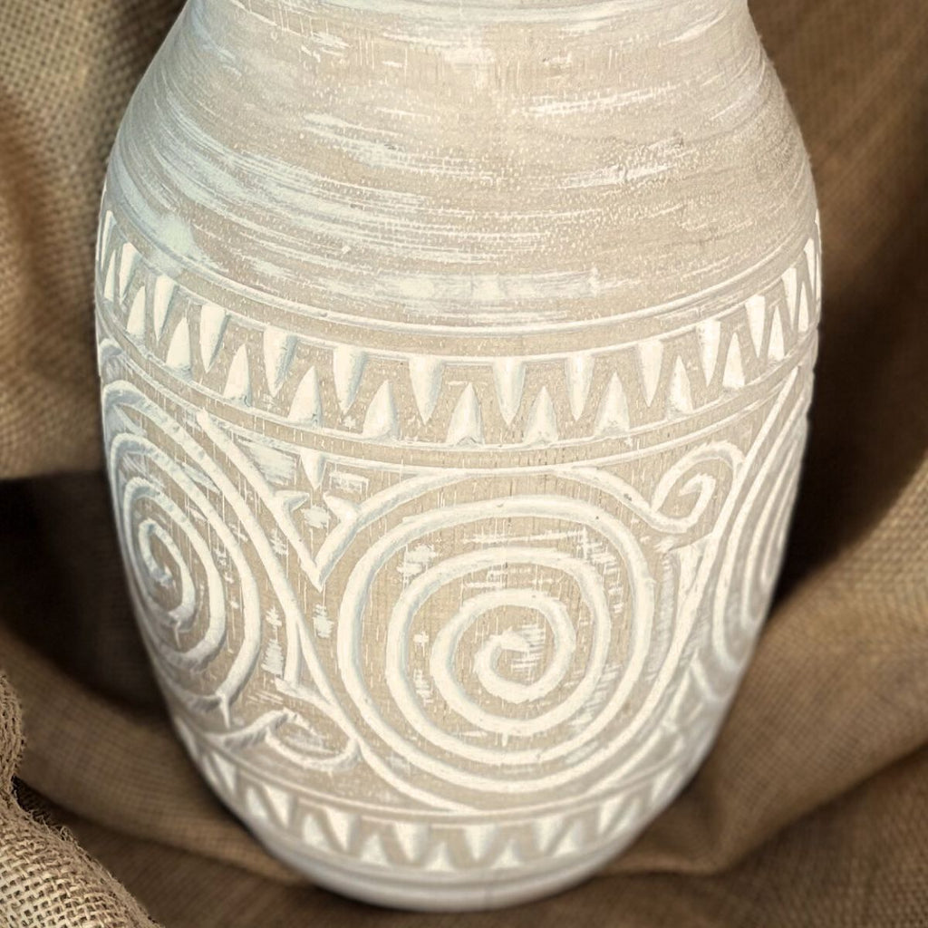 Jarrón antiguo Aristarco madera Beige 30cm
