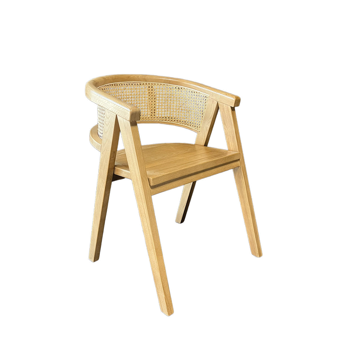 Silla Lenong Plus Madera Fresno Natural y Respaldo de Ratán Natural