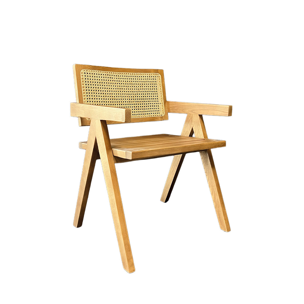 Silla Aurora Plus Madera Fresno Natural y Respaldo de Ratán Natural