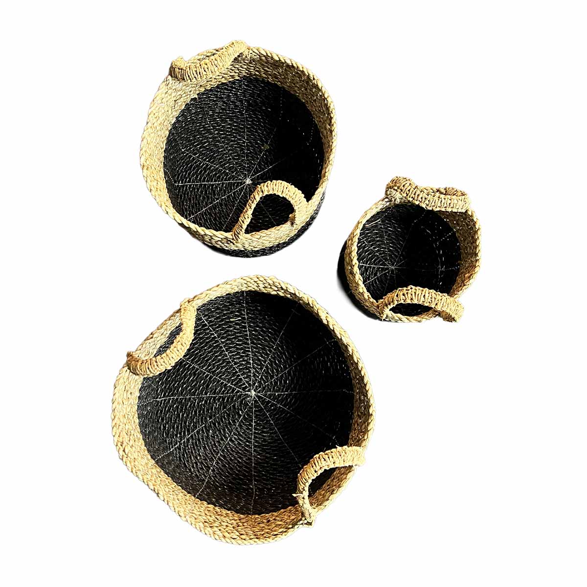 Set 3 canastos Babilonia natural / negro