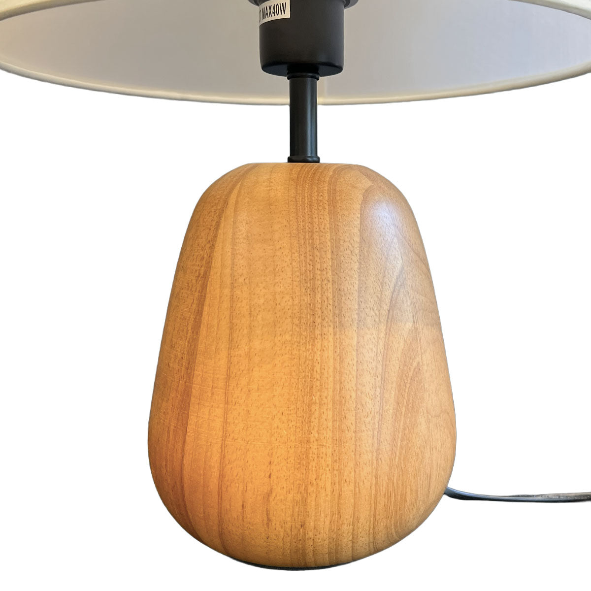 Lámpara de Mesa Buland Madera y Pantalla de Algodón Beige L