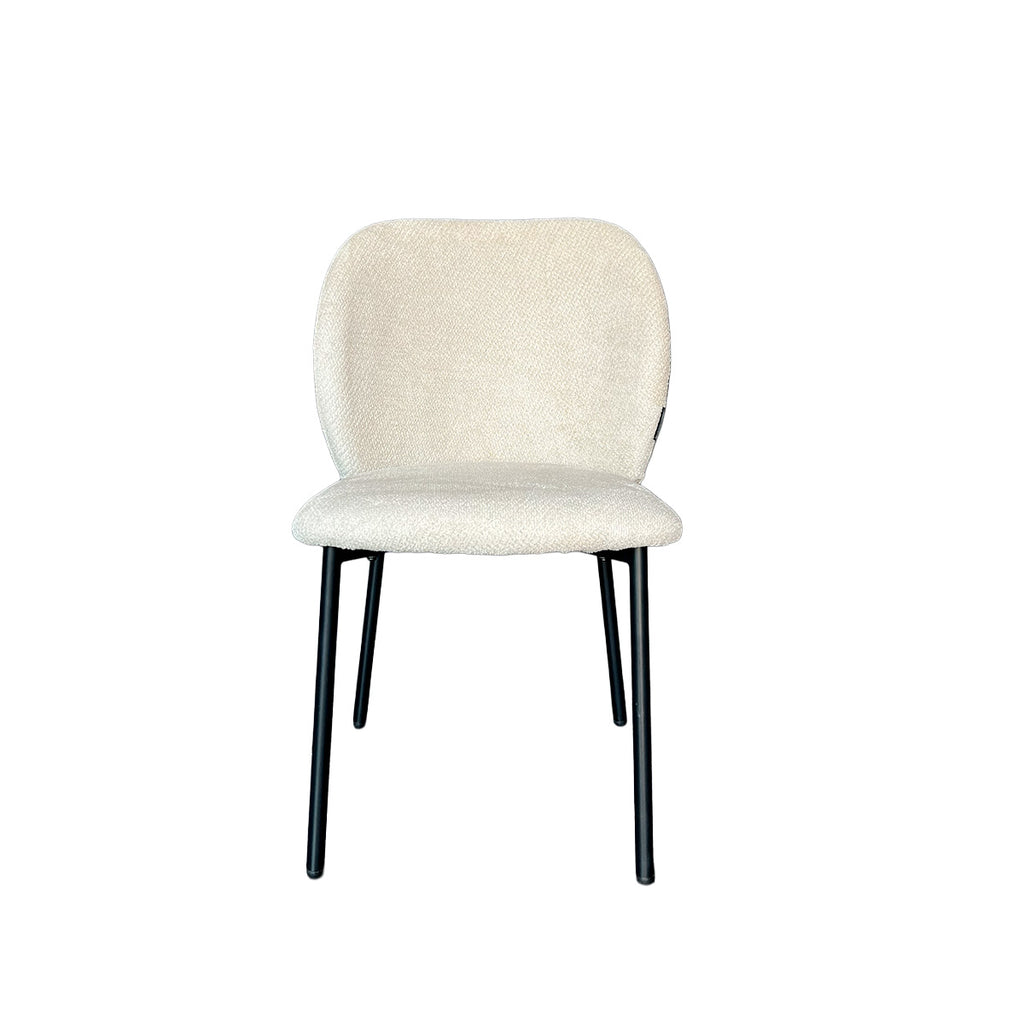 Silla Jack Tela Beige Arena con Estructura Metálica Negra 59,5 X 51 X 84CM