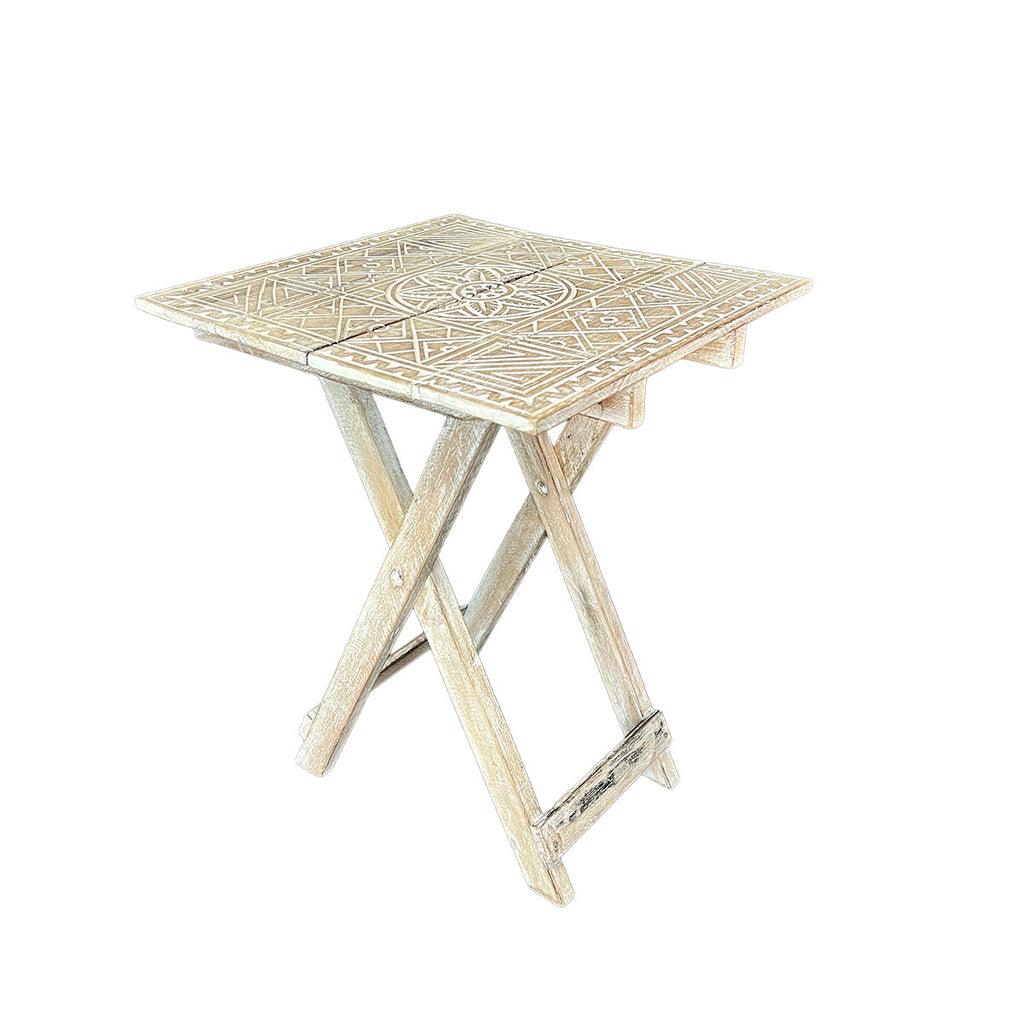 Mesa Lateral Sargón – Madera Albayalde Plegable