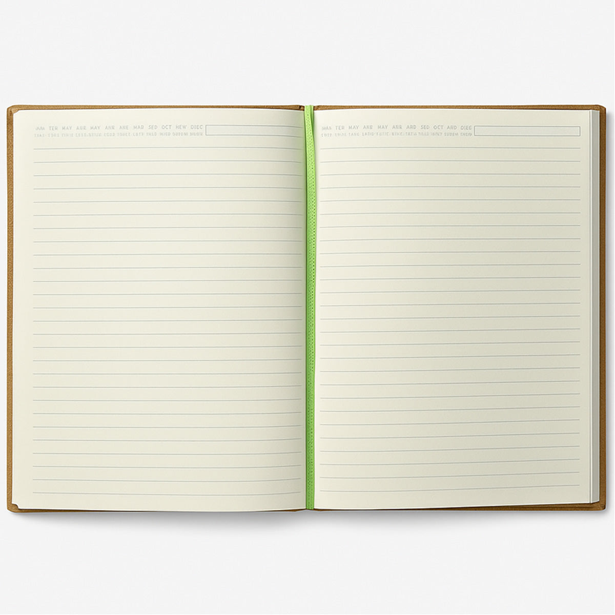 Libreta Planner Journal tapa dura de algodón y papel reciclado / 96 hojas / 15x20cm / Blanco/Verde