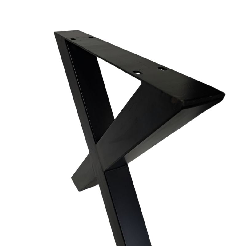 Base de metal negra para mesa en forma de X cruzada 73 x 73cm