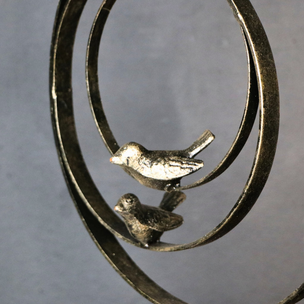 Escultura Chincol circular gris 30 x 10 x 39cm