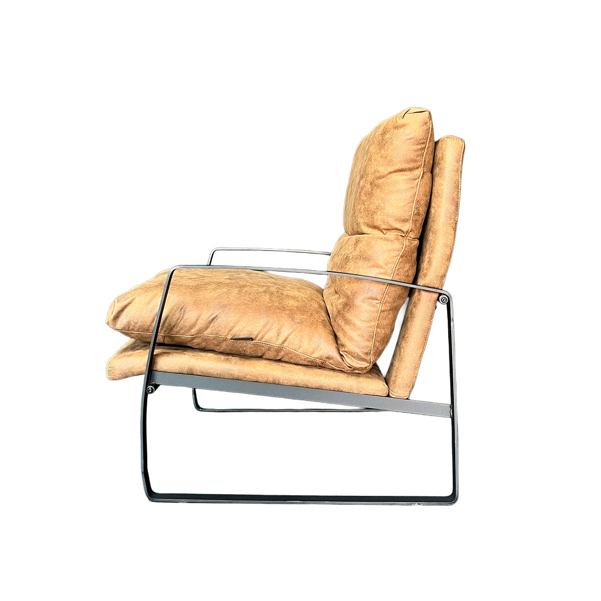 Poltrona Thomas – Tela Café Chocolate con Estructura Metálica Negra 89 X 66 X 92CM
