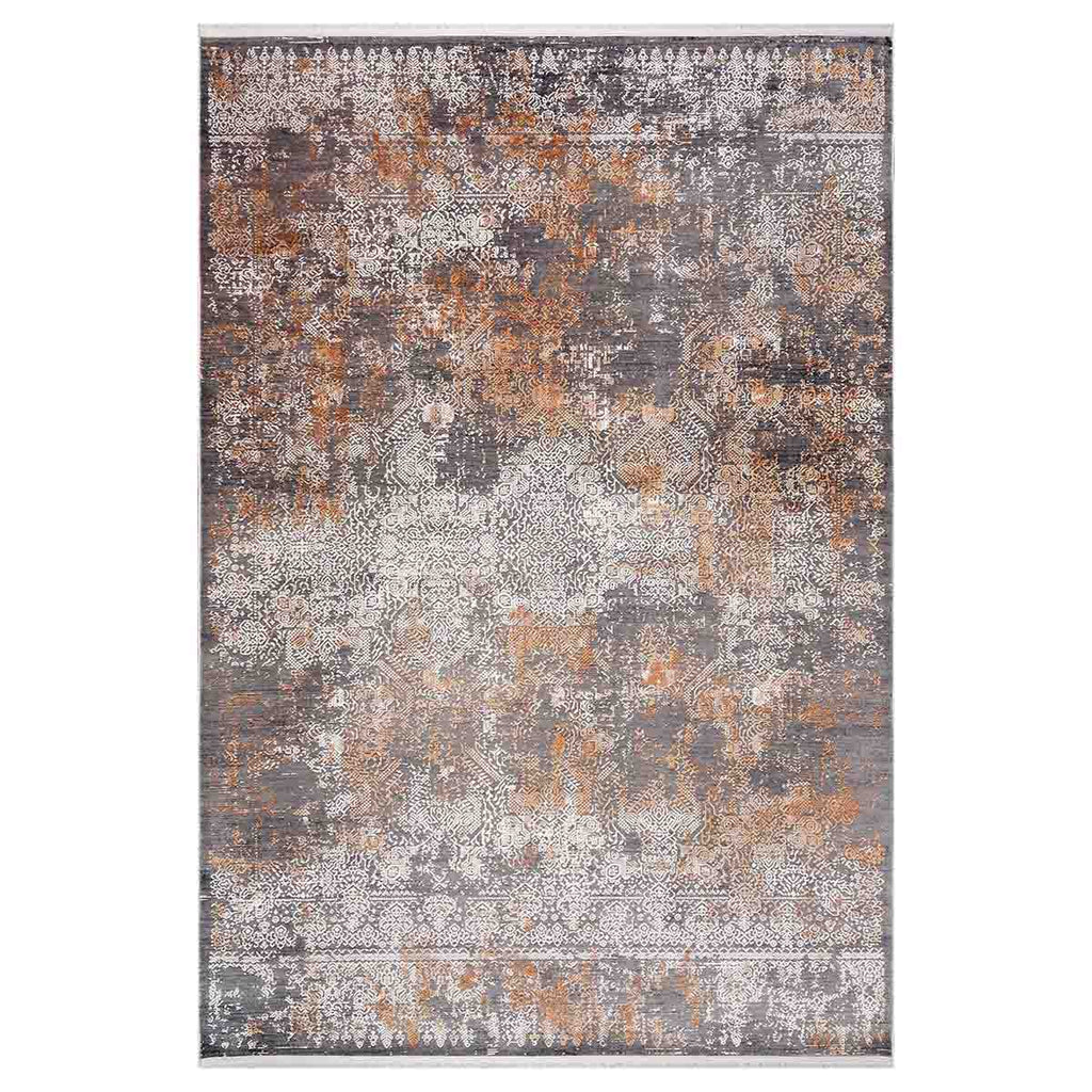 Alfombra Turca Gallery Marroquí Gris/Cobre (Selecciona Tamaño)